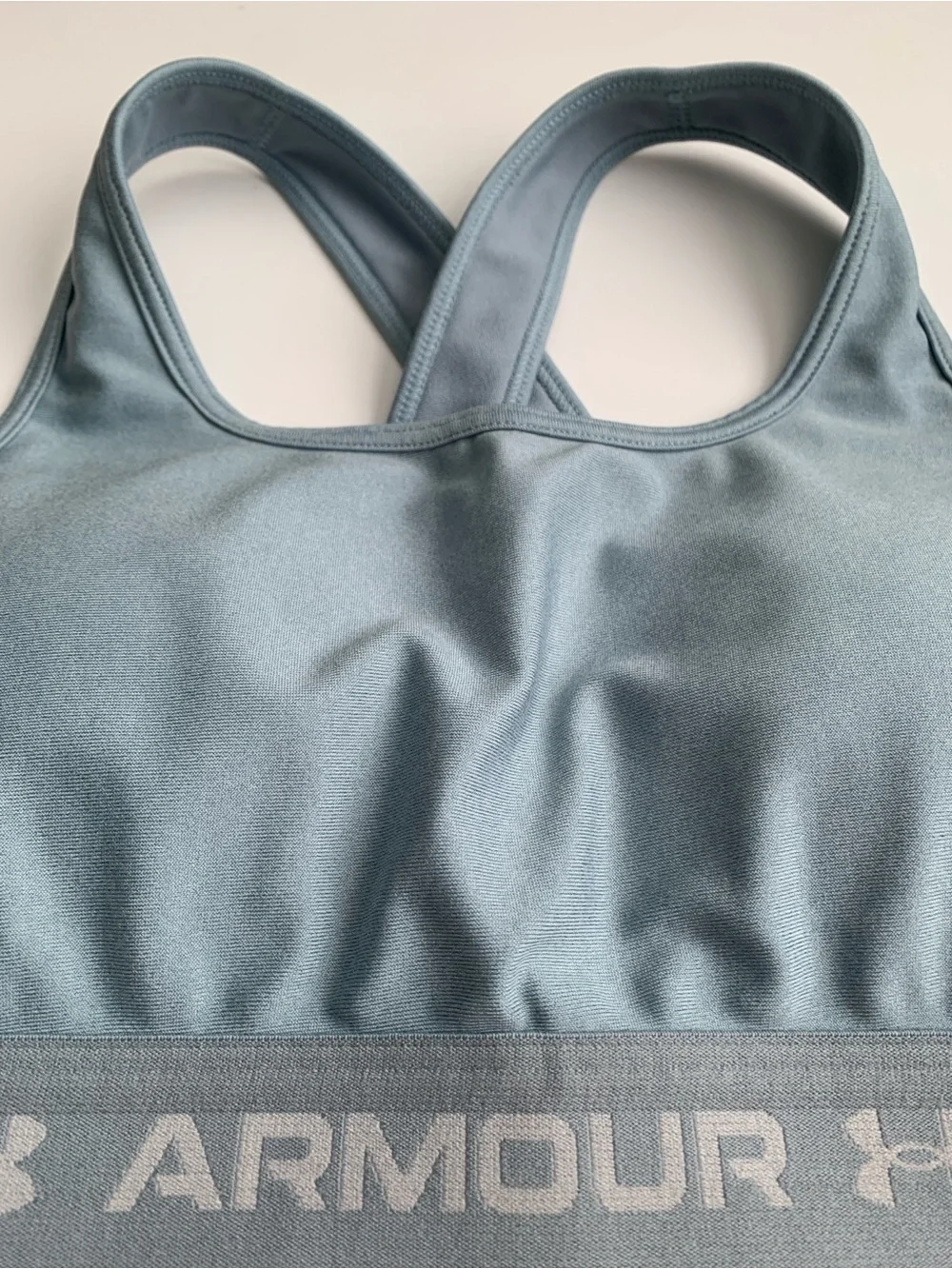 UNDER ARMOUR Women’s Blue Gray Compression Crossback Pullover Sports Bra Small